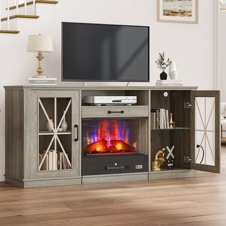 Modern 70" Fireplace TV Stand with Drawable Fireplace - Bed Bath ...